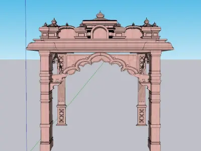 indian jodhpuri stone chatri  Low-poly 3D model