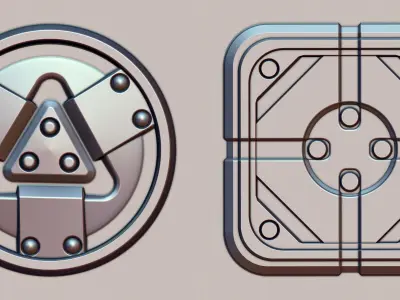 Hard Surface VDM Brushes and Alpha Vol 2 3D model