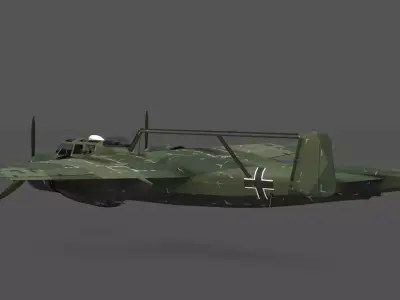 Dornier Do 217 E-4 German WWII Bomber 3D Model  Low-poly 3D model