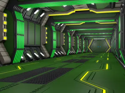 Sci Fi Corridor Futuristic  3D model