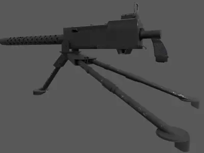 M1919 Browning - American WW2 Weapon Low-poly 3D model