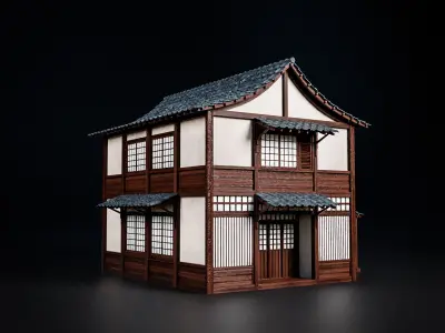 JAPAN TRADITIONAL BUILDING 003 Low-poly 3D model