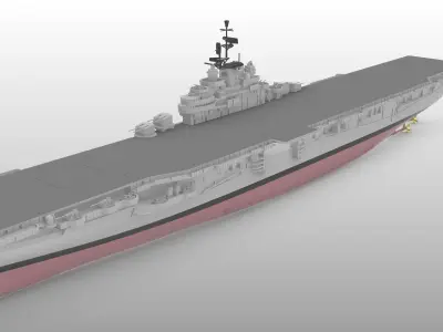 USS BOXER CV21 Essex class aircraft carrier print ready model 3D print model
