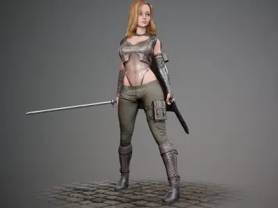 Female Rogue - Game Ready Low-poly 3D model Low-poly 3D model