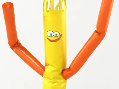 Skydancer 2 orange toy stick 3D model