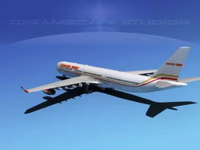 Airbus A340-600 Canada 3000 3D model