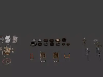 PSX Low-Poly Vehicles Pack Low-poly 3D model