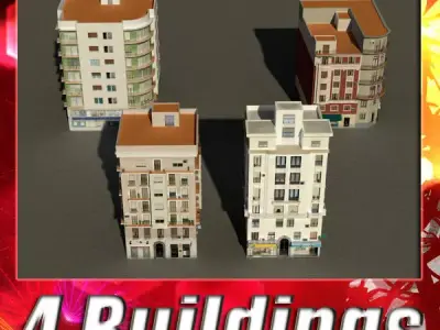 Building Collection 29-32 Low-poly 3D model