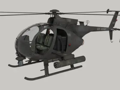 MH-6 Little Bird Helicopter 3D model