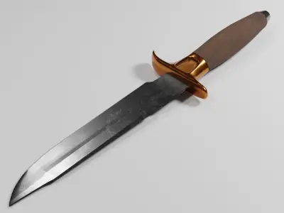 Combat Dagger Low-poly 3D model