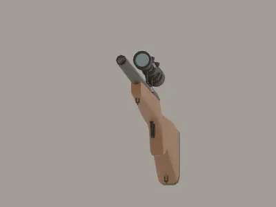 Sniper Rifle Low-Poly Low-poly 3D model