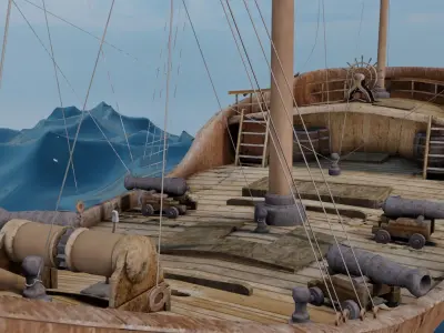 Sailboat 3D Model Low-poly 3D model