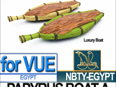 Ancient Egyptian Papyrus Boat A 3D model