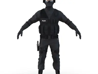 SWAT Man Asian 3D Model 3D model