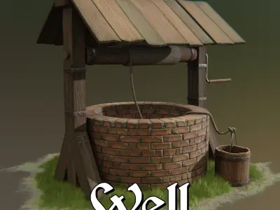 Water Well Low-poly 3D model