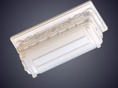 Ornate Vintage Bus Statue on Rectangle Pedestal PM-913 3D print model