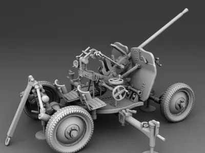 25 mm anti aircraft gun 3D print model
