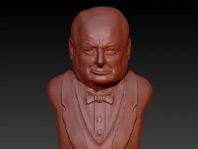 Churchill Bust Ready for 3D printing 3D print model