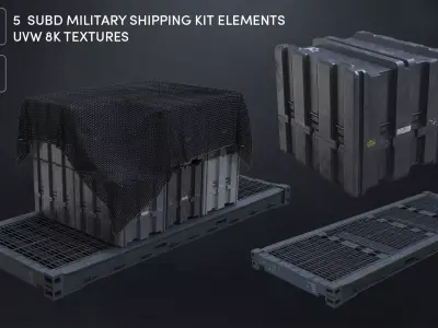 5 SUBD Military Shipping Elements 3D model