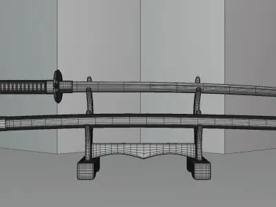 Blue blade Katana 3D model