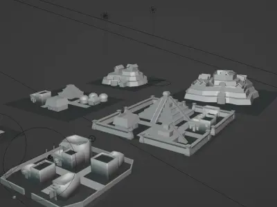 Native American Settlements Low-poly 3D model