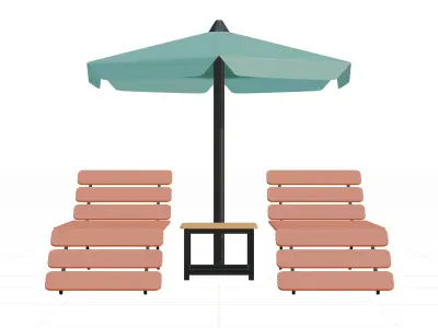 Beach chair Summer Vacation 3D model