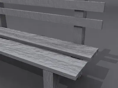 Bench 3d model wooden 3D model