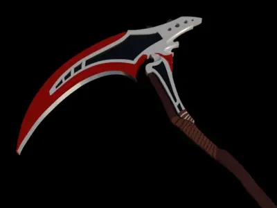 Scythe sacrificial axe Low-poly 3D model