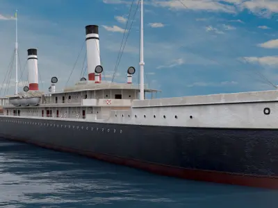 Steamship Low-poly 3D model