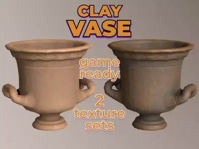 Ancient Antique Vase clay ceramic container Low-poly 3D model