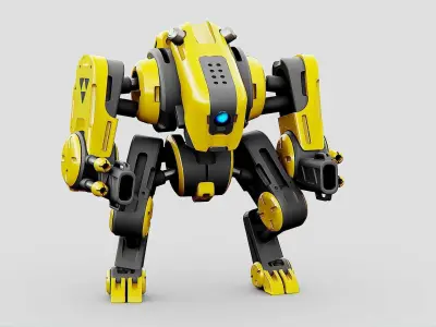 MILITARY BOT S-200 Rigged for Unreal Engine - Unity - MIXAMO 3D model