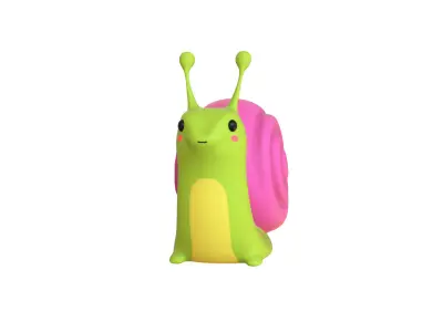 Cartoon Snail v009 - 3D Model Low Poly Low-poly 3D model