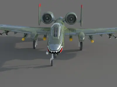 A-10 lightning military jet 3D model