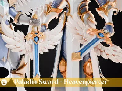 Stylized Sword - Paladin Sword Heavenpiercer - Game Ready 3D model