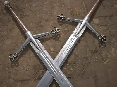 Scottish Highland Claymore   Game Ready 3D Model Low-poly 3D model