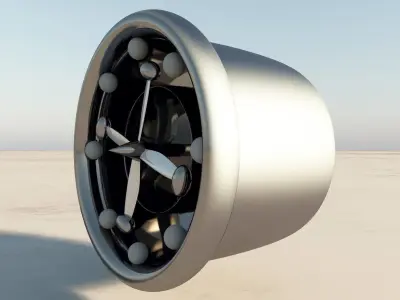 Powered Glider Magnetic Air Focus Engine CAD Free 3D model