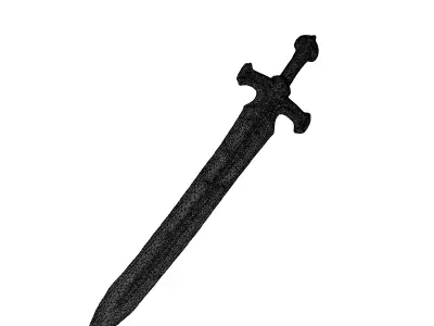 Fantasy Ornate Sword GameReady Asset Low-poly 3D model