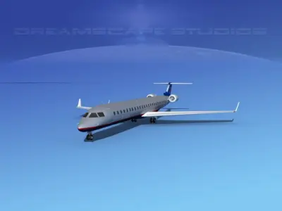 Bombardier CRJ1000 United Airlines Express 3D model