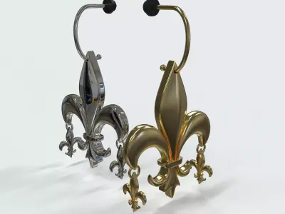 fleur de lis earring 3D model