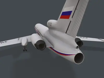 Tupolev Tu-154 Russia With LODs Low-poly 3D model