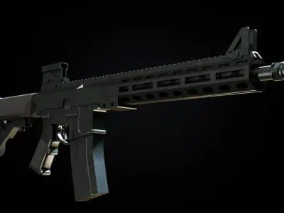 Automatic carbine Low-poly 3D model