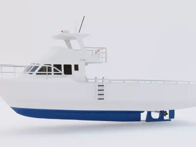 Lobster Boat Low-poly 3D model