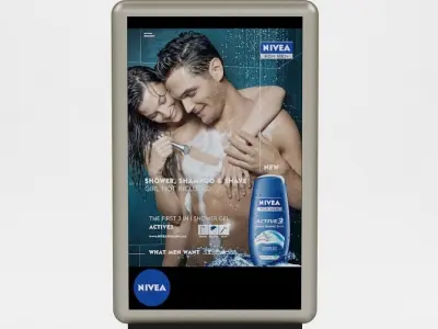 Advertising panel with 2 faces 02 3D model