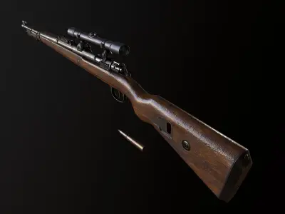 Mauser 98k WW2 german Rifle Kar98k PBR Low-poly 3D model