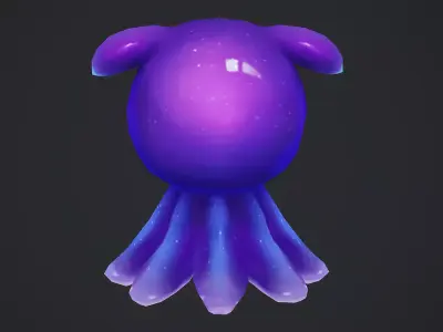 small octopus Low-poly 3D model