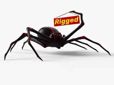 Rigged Spider with 8K PBR Textures Low-poly 3D model