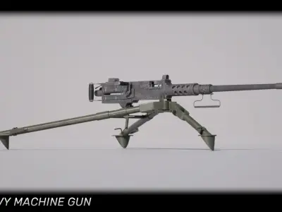 M2 Browning Heavy Machine Gun Low-poly 3D model
