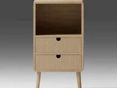 Wooden Bedside Table nightstand Free 3D model