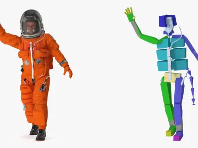 Advanced Crew Escape Astronaut Fur Rigged 3D model