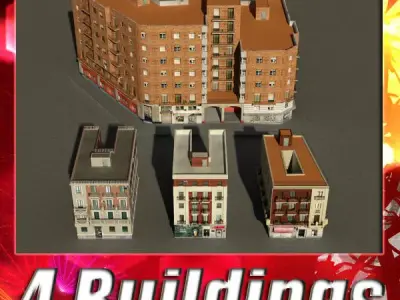 Building Collection 53-56 Low-poly 3D model